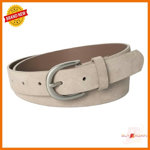 Genuine Suede Leather Belt Adjustable Women's Waist Belt 1.1 Inch Wide